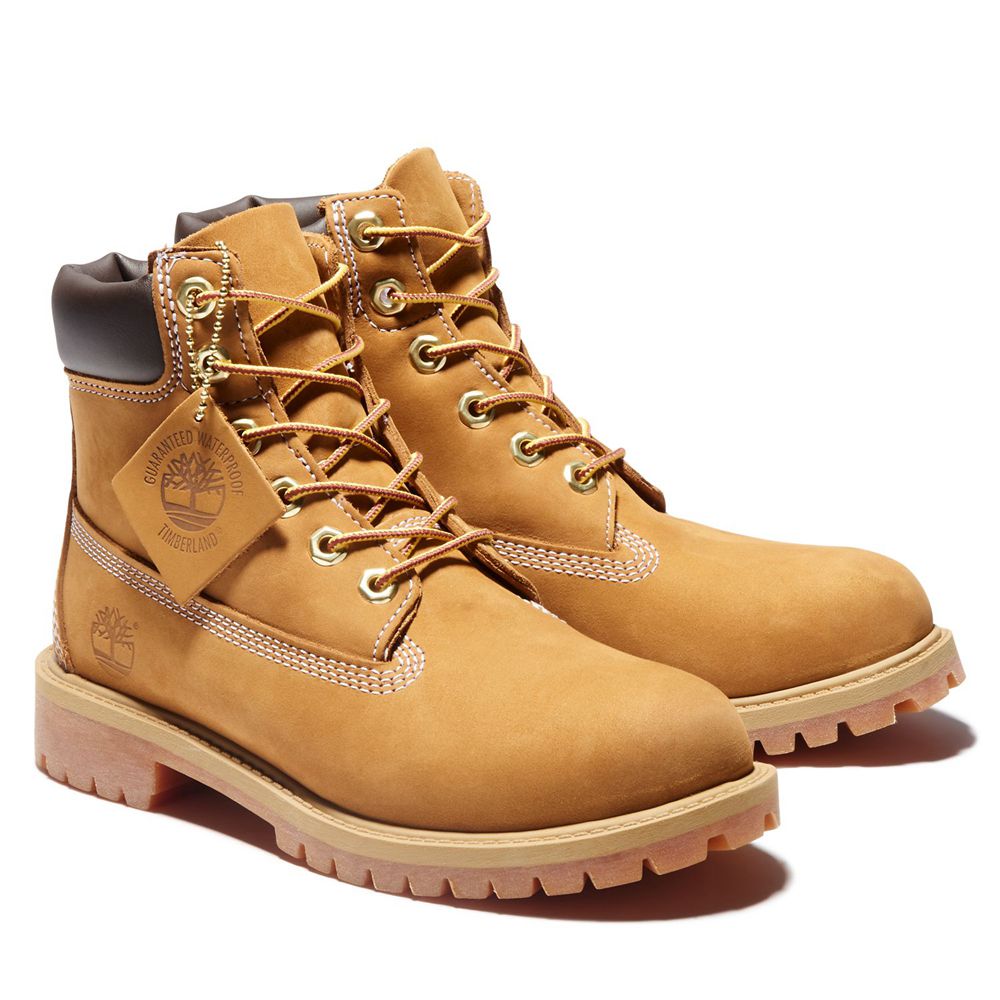 Timberland 6-Inch Μποτακια Παιδικα Καφε - Junior Premium Waterproof - Greece 3942605-RH